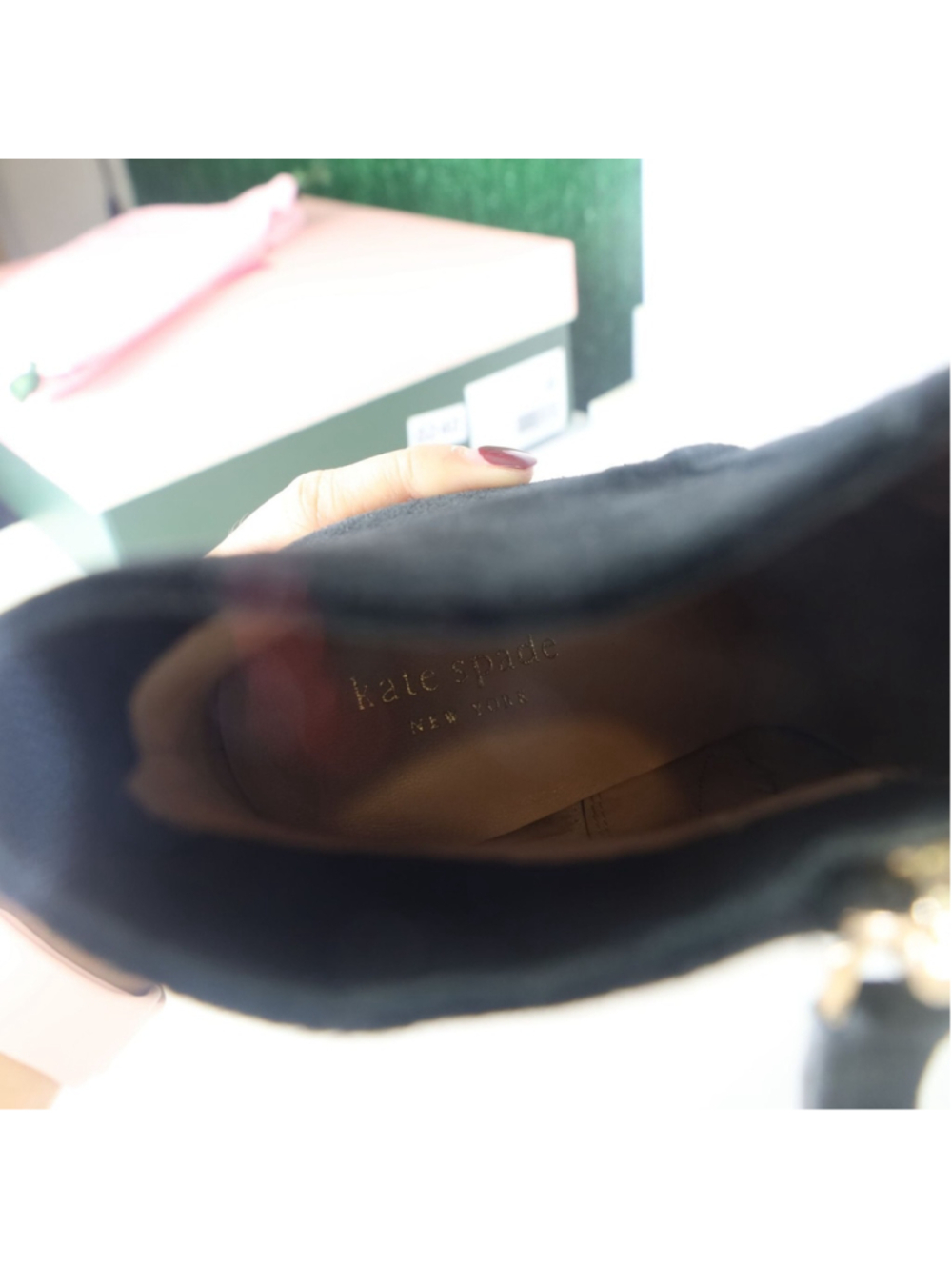 Kate Spade NY Barrett Suede Heel Boots Black 10 - Picture 15 of 16